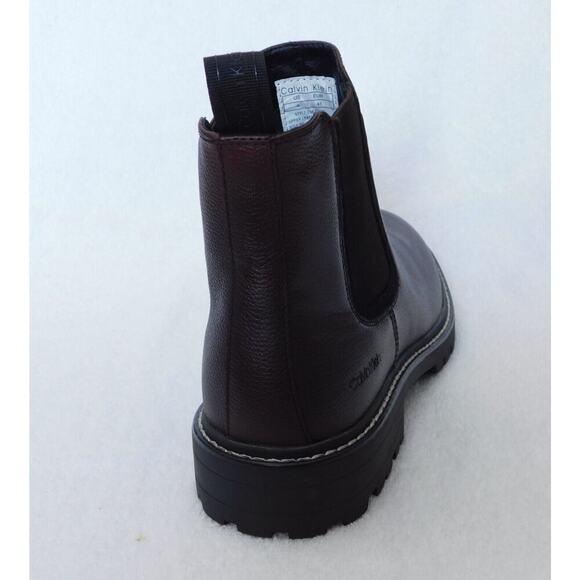 M2 Calvin Klein Dark Brown Men's Letrel Almo Boots Size 10 - Picture 3 of 5